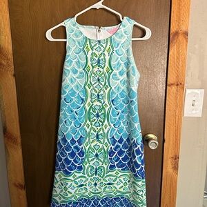 Lilly Pulitzer Perla Scale Back Scuba Mermaid Shift Dress